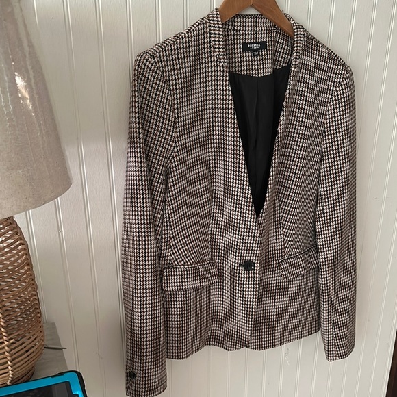 Premise Studio Neutral Colors Houndstooth Blazer sz 8 - Picture 6 of 14